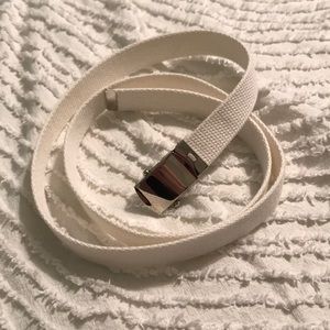 White Long Fabric Belt